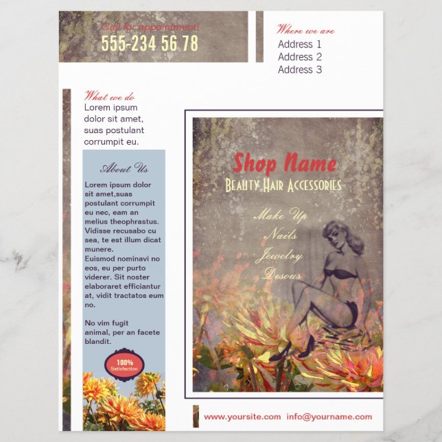 Vintage Flowers - Flyer (Front)