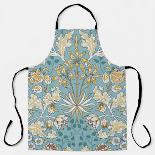 Vintage flowers, foliage seamless light blue patte apron