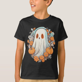 Vintage Flowers Halloween Ghost T-Shirt