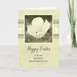 Vintage Flowers Happy Easter Sister Brother in Law Holiday Card
