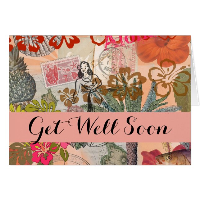 Vintage Flowers Hula Colourful Hawaiian Tropical  (Front Horizontal)