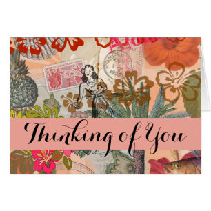 Vintage Flowers Hula Colourful Hawaiian Tropical