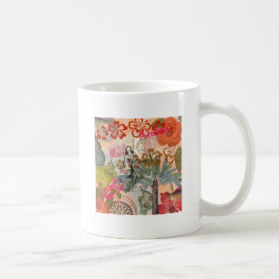 Vintage Flowers Hula Colourful Hawaiian Tropical Coffee Mug