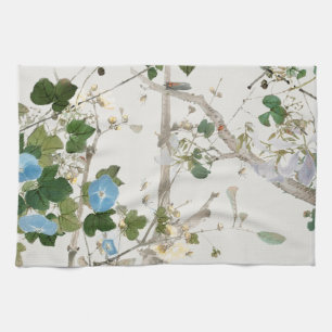 Vintage Flowers Illustration Tea Towel