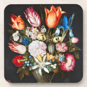 Vintage Flowers in a Glass by Ambrosius Bosschaer Coaster