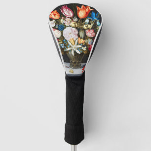 Vintage Flowers in a Glass by Ambrosius Bosschaer Golf Head Cover