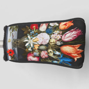 Vintage Flowers in a Glass by Ambrosius Bosschaer Golf Head Cover