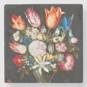 Vintage Flowers in a Glass by  Ambrosius Bosschaer Stone Coaster
