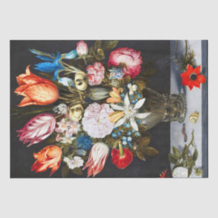 Vintage Flowers in a Glass by Ambrosius Bosschaer Tissue Paper