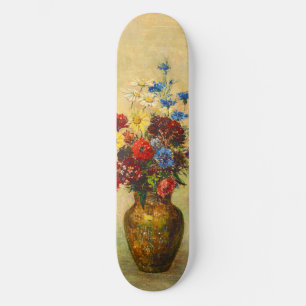 Vintage Flowers in a Vase (1910) by Odilon Redon Skateboard