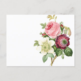 Vintage flowers invitation postcard