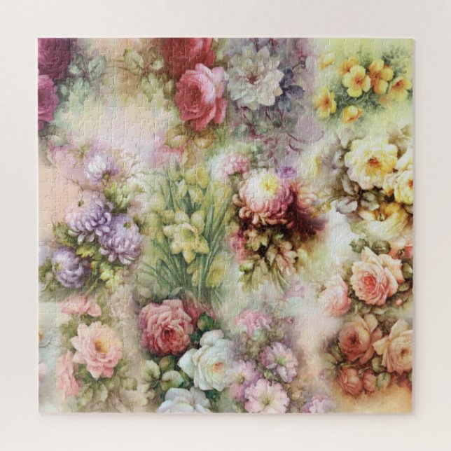 Vintage Flowers Jigsaw Puzzle (Vertical)