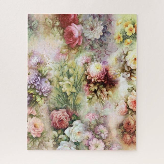 Vintage Flowers Jigsaw Puzzle (Vertical)