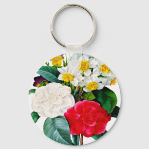 Vintage Flowers Key Ring