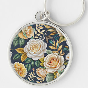 vintage flowers keychain
