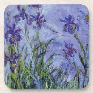vintage flowers lilac-irises-1917 monet. coaster