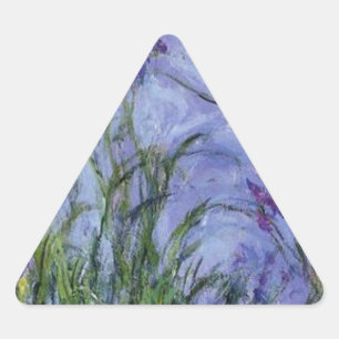 vintage flowers lilac-irises-1917 monet. triangle sticker