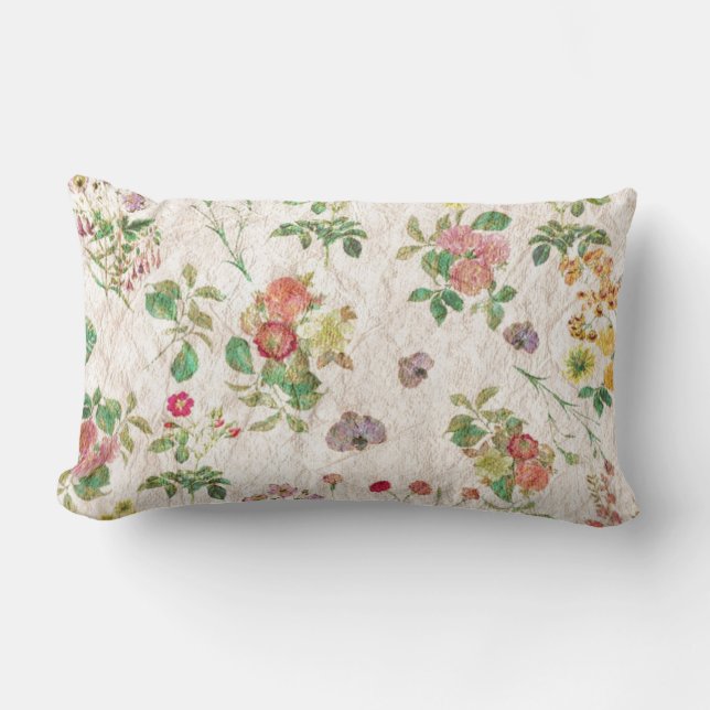 Vintage Flowers Lumbar Cushion (Front)
