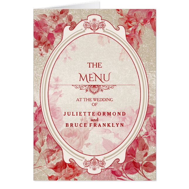 Vintage Flowers - Menu Card (Front)