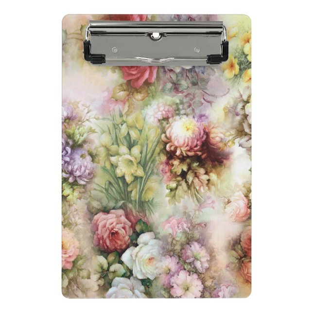 Vintage Flowers Mini Clipboard (Front)