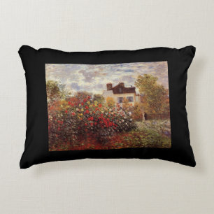 vintage flowers monet garden in argenteuil sun decorative cushion
