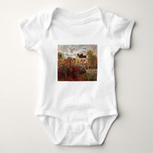 vintage flowers monet-s-garden-in-argenteuil-sun baby bodysuit