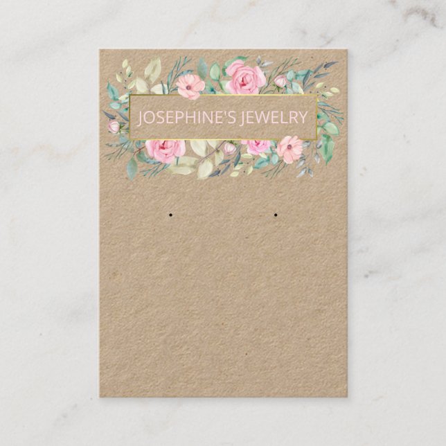 Vintage Flowers Necklace & Earring Display Business Card (Front)