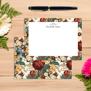 Vintage Flowers of Rose, Tulip, Lilies and Daisies Card