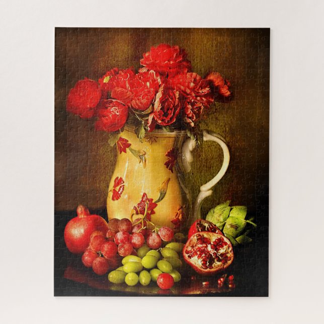 Vintage Flowers Oil Painting Puzzle (Vertical)