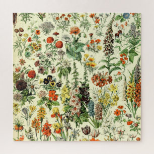 Vintage Flowers Old Illustration Art Jigsaw Puzzle