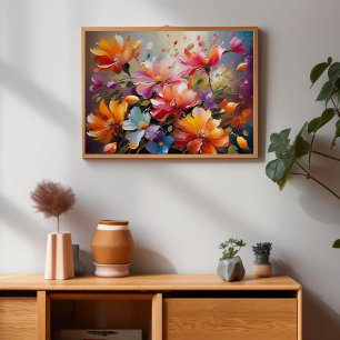 Vintage Flowers Painting Modern Twist Poster