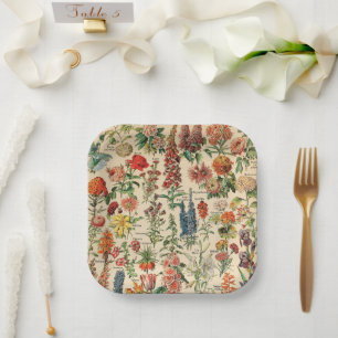 Vintage Flowers  Paper Plate