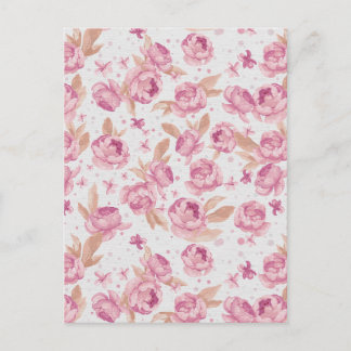 vintage flowers postcard