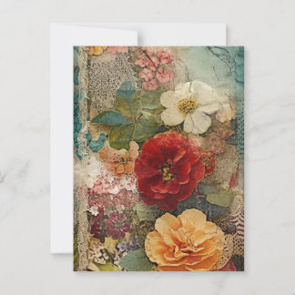 Vintage Flowers Postcard