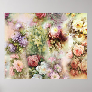 Vintage Flowers Poster
