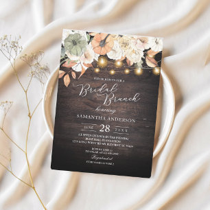 Vintage Flowers & Pumpkin Autumn  Invitation