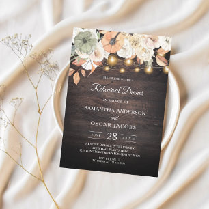 Vintage Flowers & Pumpkin Autumn  Invitation