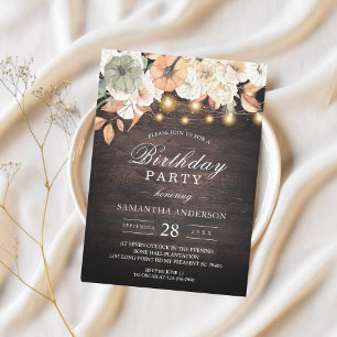 Vintage Flowers & Pumpkin Autumn  Invitation