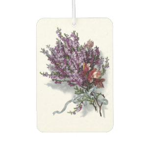 Vintage Flowers Purple Lavender Floral Bouquet Car Air Freshener