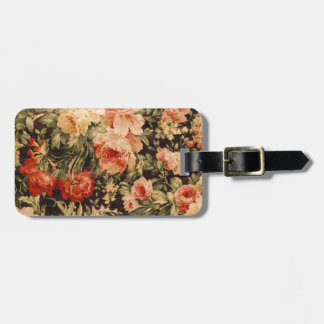 Vintage flowers rose texture 900s style luggage tag