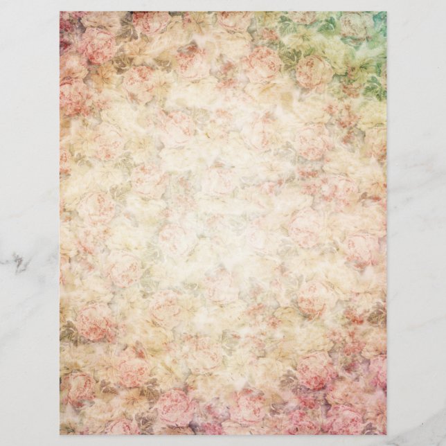Vintage Flowers Scrapbook Paper (Front)