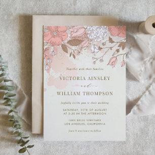 Vintage Flowers Spring Garden Wedding Invitation