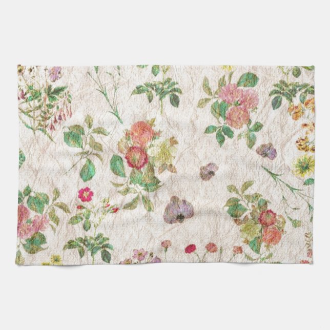 Vintage Flowers Tea Towel (Horizontal)