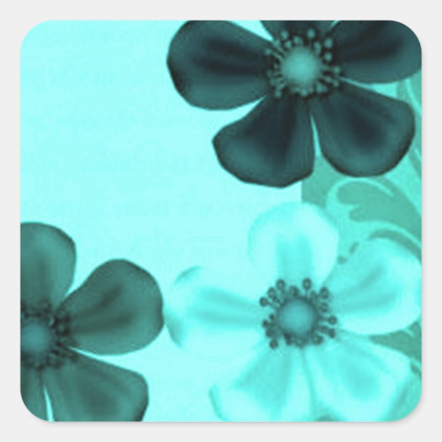 Vintage Flowers Teal Stickers (Front)