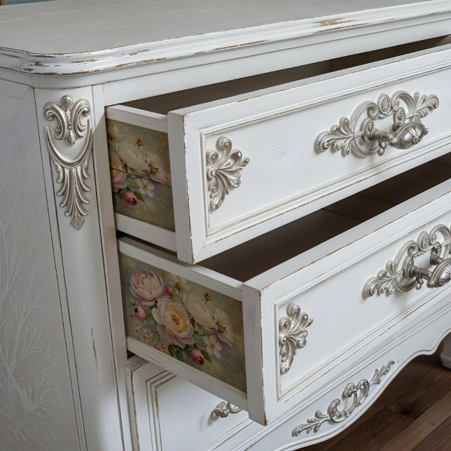 Vintage Flowers Tissue Paper For Decoupage Collage (This is a mockup, your design may appear larger/smaller depending on your project.)