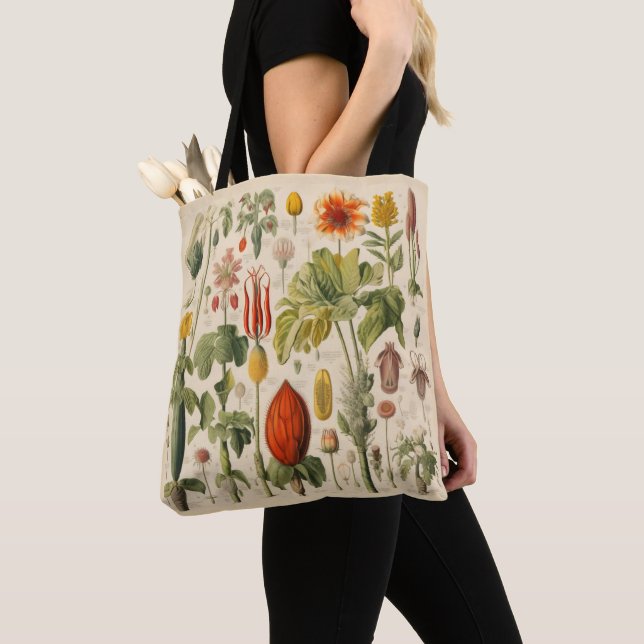 Vintage Flowers Tote Bag (Close Up)