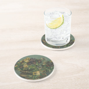 Vintage Flowers Van Gogh Basket of Pansies Coaster