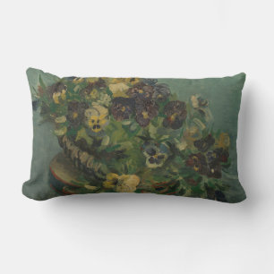 Vintage Flowers Van Gogh Basket of Pansies Lumbar Cushion