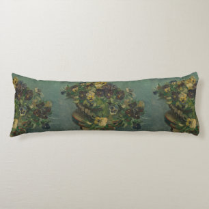 Vintage Flowers Van Gogh Basket of Pansies Pillow