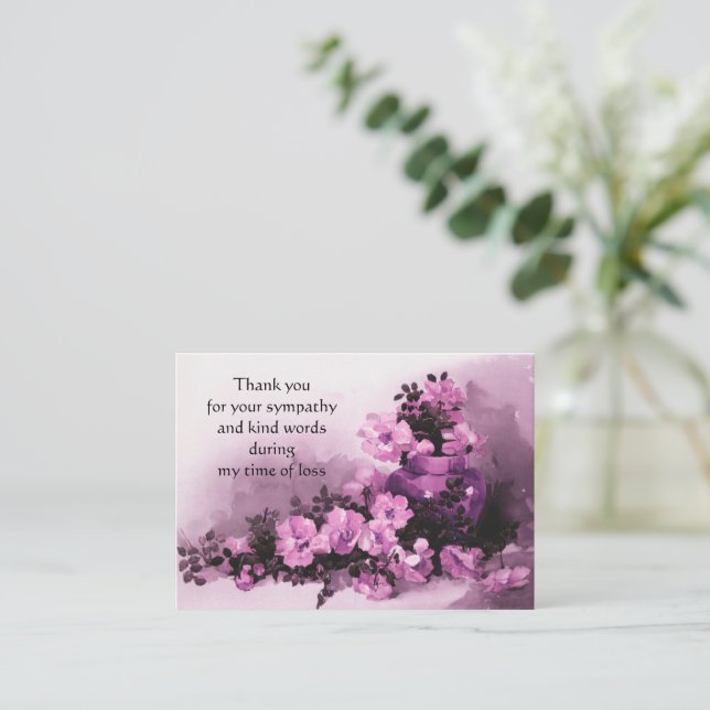 Vintage Flowers Vase Thank You Card (Standing Front)